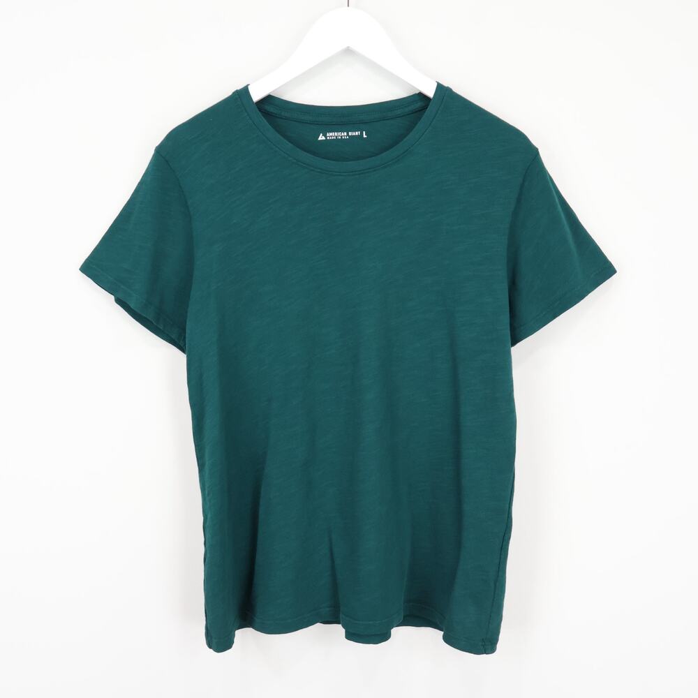 American Giant Women's Premium Slub Crew Tee Green Size Large NWOT